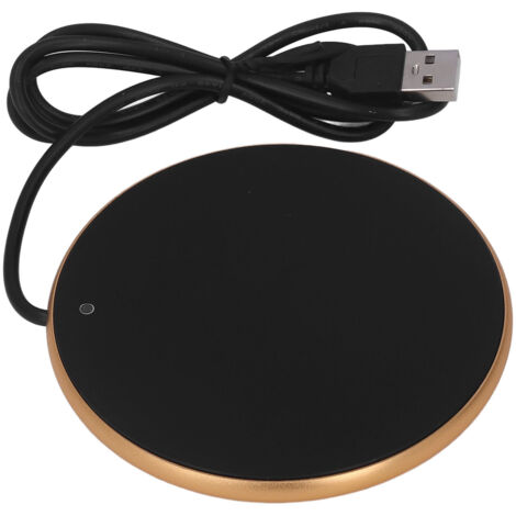 Chauffe-tasse USB portable 55°C, maintien de température, design élégant pour bureau, maison et déplacements, couleur dorée