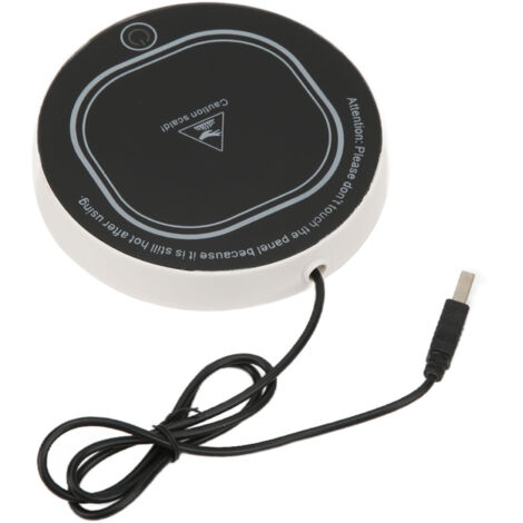 Chauffe-tasse USB réglable - Tapis chauffant intelligent pour maintenir café, thé ou lait à température idéale - Noir