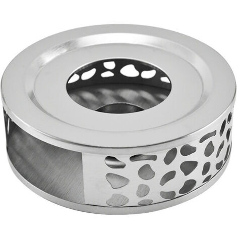 Chauffe-Théière en Acier Inoxydable Teapot Warmer Chauffe Plat avec Bougie Support Bougie Chauffe-Base Plat Théière Réchauffeur avec Porte-Bougie Rond pour Thé Café Isolation de Lait