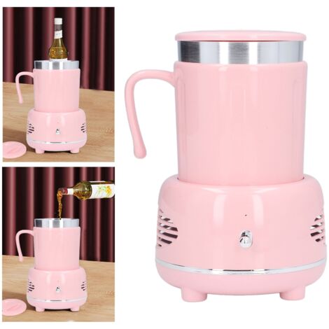 Chauffeur et Refroidisseur de Tasse - Dernier modèle en Aluminium rose avec Spoon inclus - USB, contrôle facile chauffage/cooling rapide