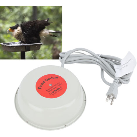 Chauffeur pour Bain d'Oiseaux 1000W - Résistance Submersible en Aluminium Moulé avec Corde 9.8ft - Thermostat Intelligent pour Étangs, Bassins et Volailles en Zone Climatique Froide