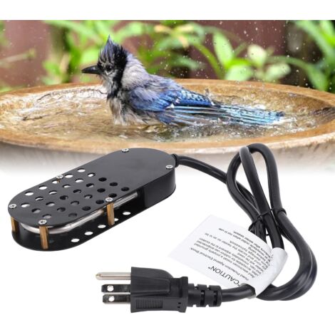 Chauffeur pour bains d'oiseaux 250W thermostat intégré, aluminium résistant, automatique, chauffage sécurisé pour bassins extérieurs.