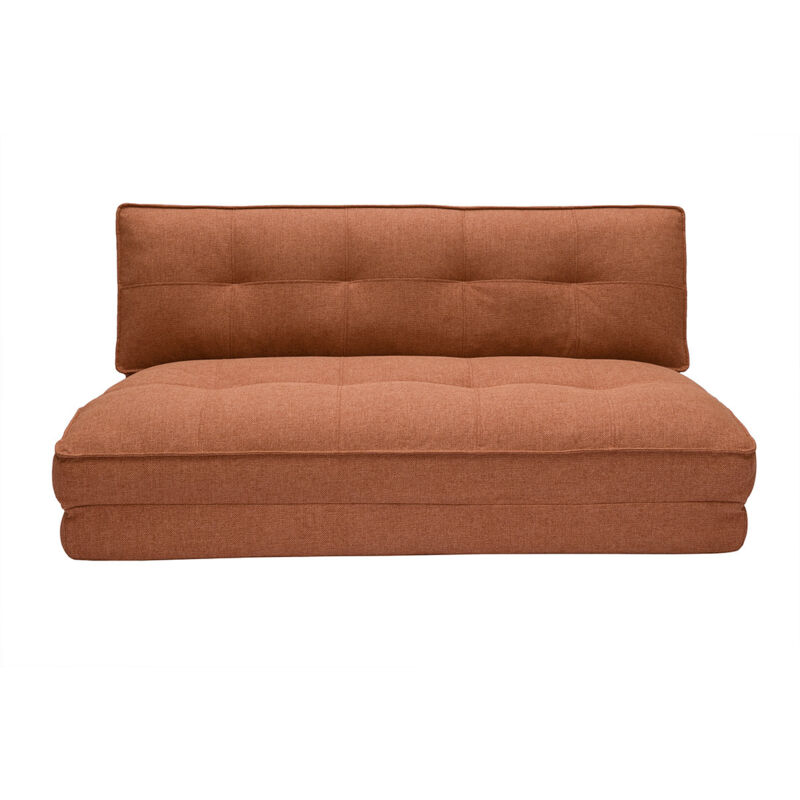 Miliboo - Chauffeuse 2 places convertible en tissu terracotta sally