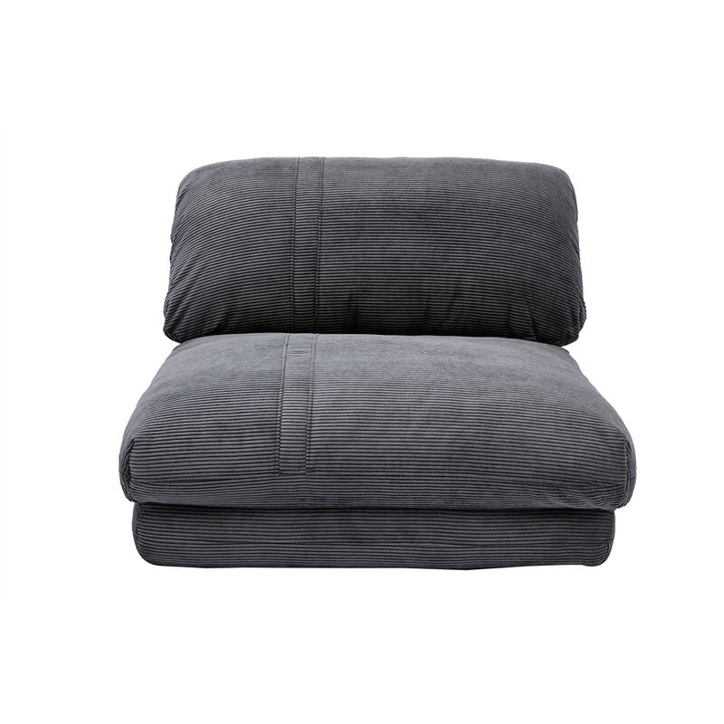 Miliboo - Chauffeuse 1 place convertible en tissu velours côtelé gris foncé spencer