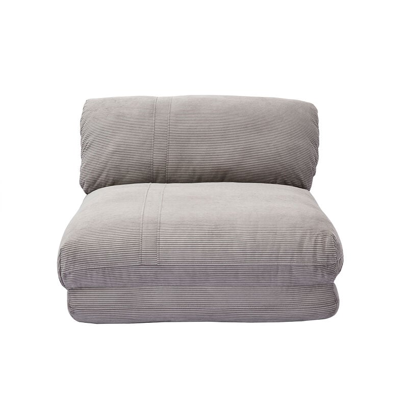 Miliboo - Chauffeuse 1 place convertible en tissu velours côtelé gris clair spencer