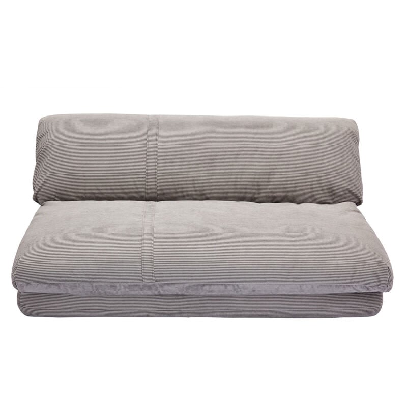 Miliboo - Chauffeuse convertible 2 places en tissu velours côtelé gris clair spencer