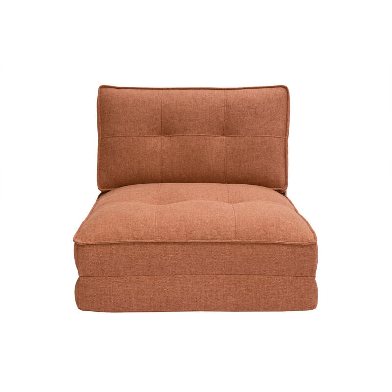 Miliboo - Chauffeuse 1 place convertible en tissu terracotta sally