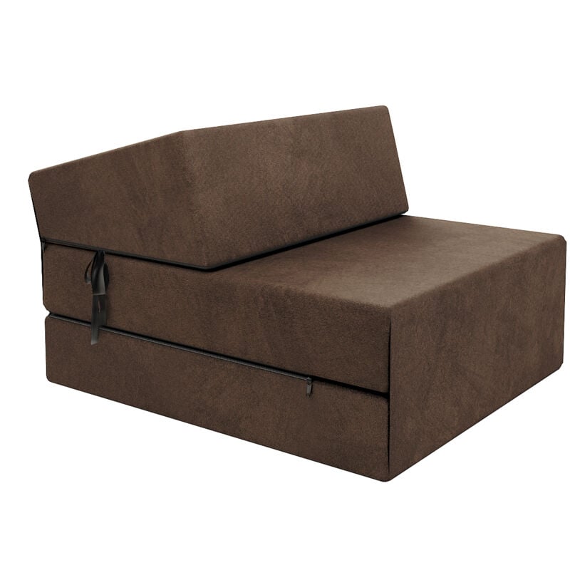 Chauffeuse convertible moderne FDM Brun 14 cm x 71 cm x 204 cm - Fabrication Européenne