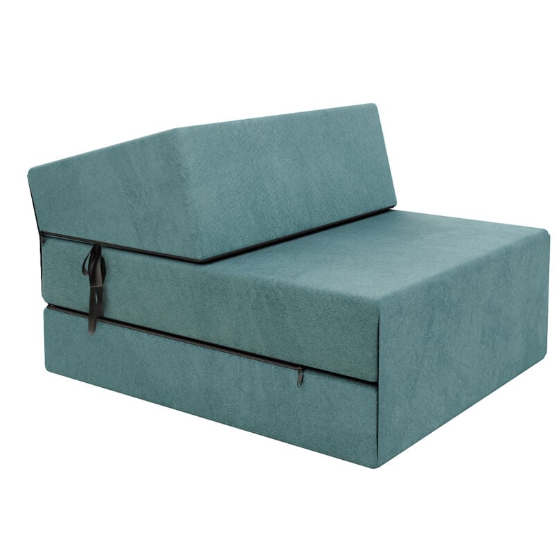 Chauffeuse convertible moderne FDM Turquoise 14 cm x 71 cm x 204 cm - Fabrication Européenne