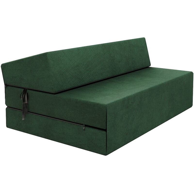 Chauffeuse convertible moderne FDM Vert foncé 14 cm x 121 cm x 204 cm - Fabrication Européenne