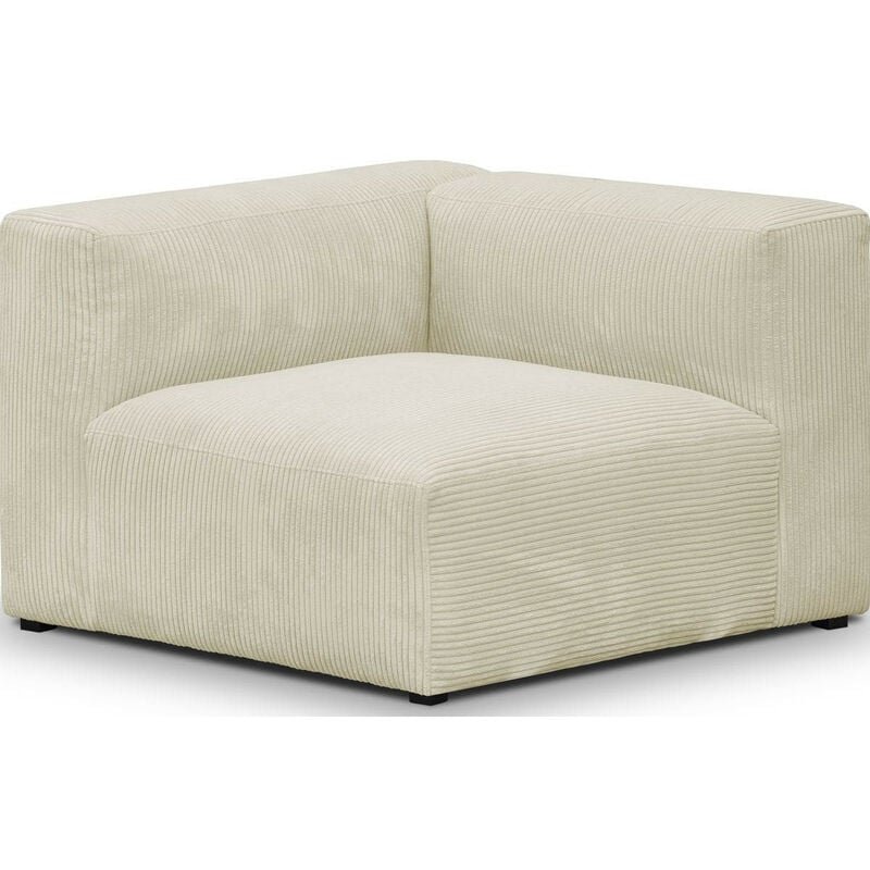 Homifab - Chauffeuse d'angle à gauche modulable en velours côtelé beige - Modulo