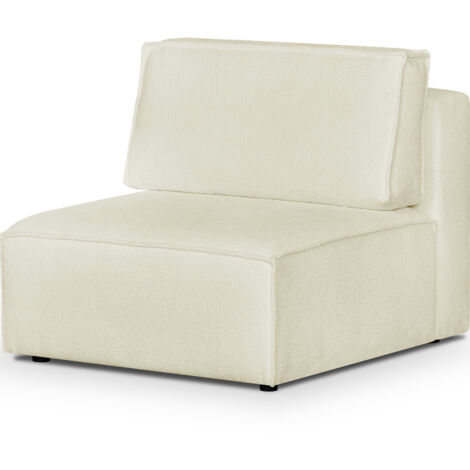 Chauffeuse modulable en tissu bouclé écru - Harper Mod