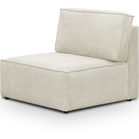 Chauffeuse modulable en velours côtelé beige - Harper Mod