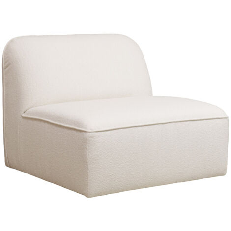 Chauffeuse pour canapé modulable en tissu bouclette - Blanc ivoire - NOOR