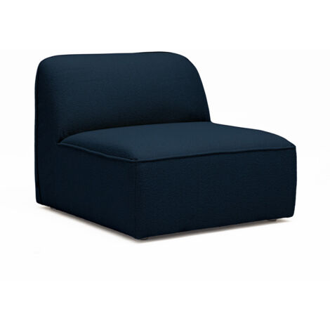 Chauffeuse pour canapé modulable en tissu bouclette - Bleu marine - NOOR