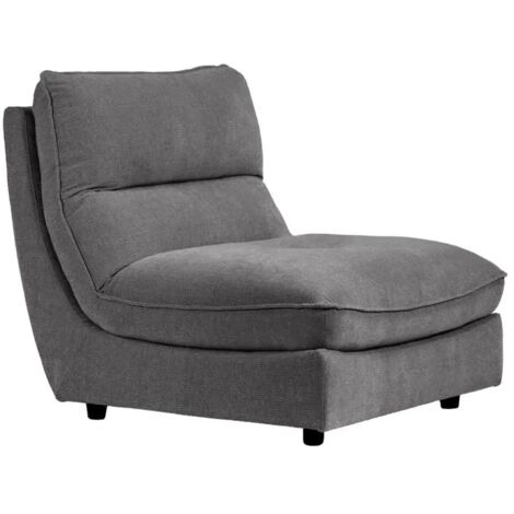 Chauffeuse pour canapé modulable en tissu doux gris foncé - CHARLES
