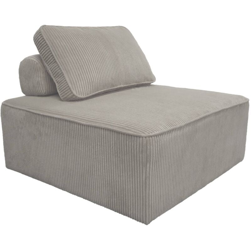 Chauffeuse pour canapé modulable velours côtelé Velours côtelé Gris clair