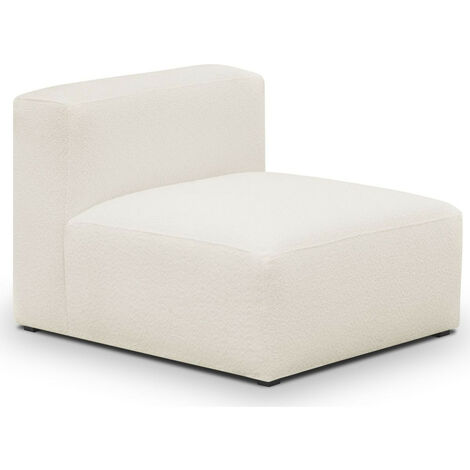 Chauffeuse sans accoudoirs modulable en tissu bouclé beige - Modulo