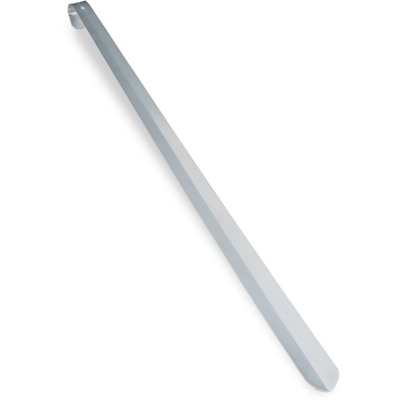 Relaxdays - Chausse-pied, Chaussepied, Chausse-pieds en métal, Métallique, Chaussures, Fer, 70 cm de long, Stable, argenté