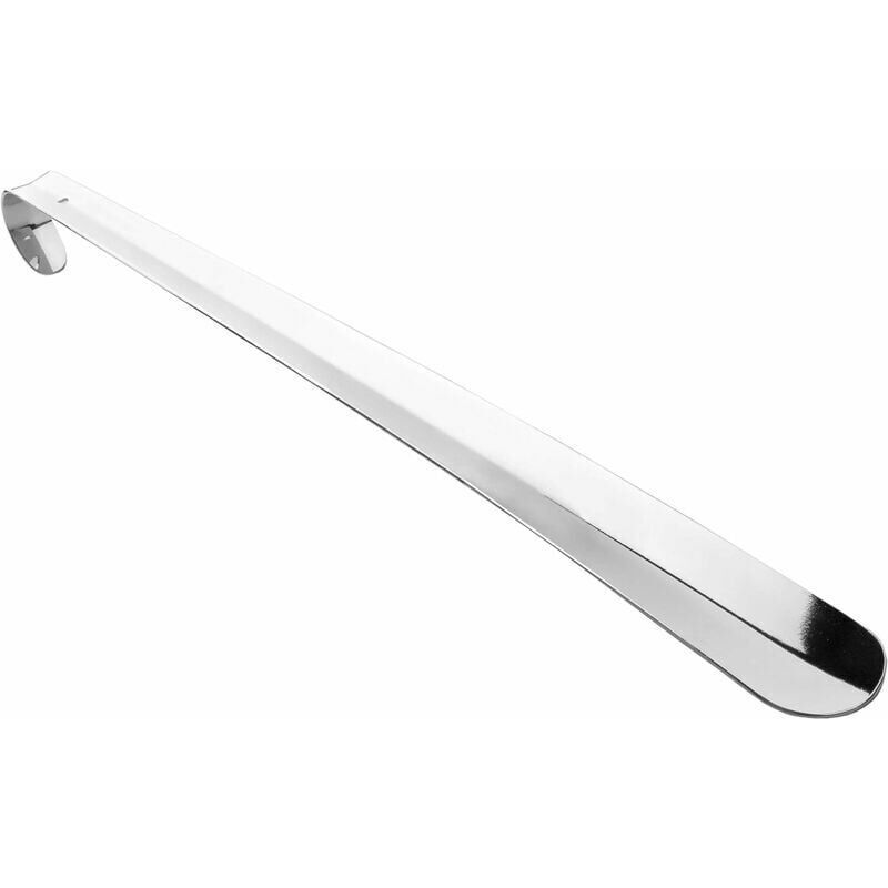 Chausse-Pied en Métal Chromé de 58 cm de Long, Stable et Facile à Utiliser, Convient pour les Pointures de 36 à 46, Couleur Argent. - Ulisem