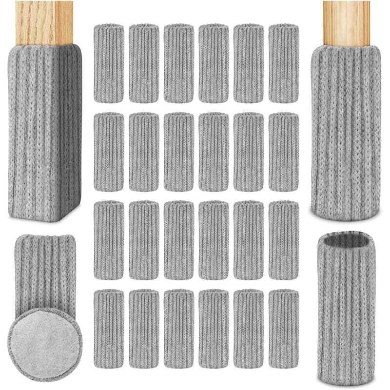 Chaussette Chaise pour Pieds de Chaise, 24pcs Chaussettes de Chaise Mobilier en Feutre, Patins Antidérapants pour Convient aux Pieds de Chaise,