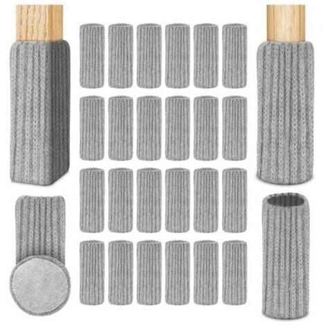 Chaussette Chaise pour Pieds de Chaise, 24pcs Chaussettes de Chaise Mobilier en Feutre, Patins Antidérapants pour Convient aux Pieds de Chaise, Évitez Les Rayures et Le Bruit