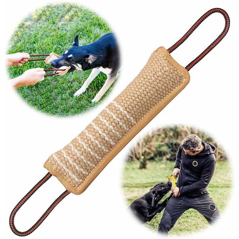 Chaussette de morsure de chien en jute, jouet de morsure de chien extra robuste et durable, jouets interactifs pour chiens de taille moyenne à grande, idéal pour le tir à la corde