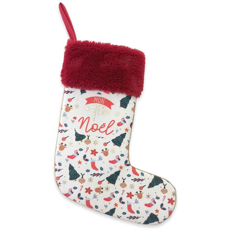 Chaussettes De Noël Personnalisées Avec Nom - Grandes 46 Cm Pour Famille Et Enfants