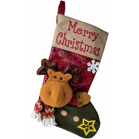 Chaussette de Noël Renne Taille : 46 cm