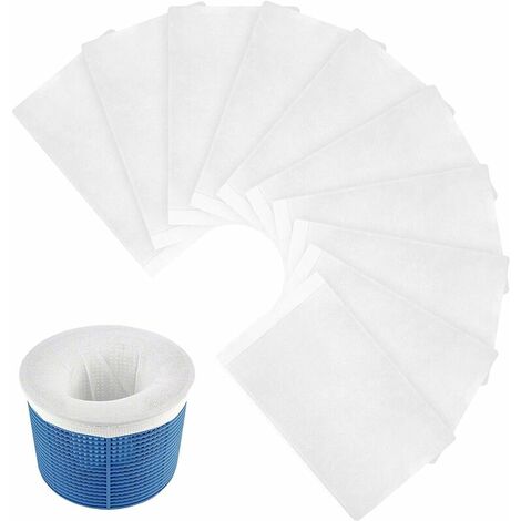 Chaussette d'écumoire, filtre d'écumoire jetable, filet de piscine et de spa, nettoyage de la piscine, enlever les poils de chien, petites particules (10 pièces)