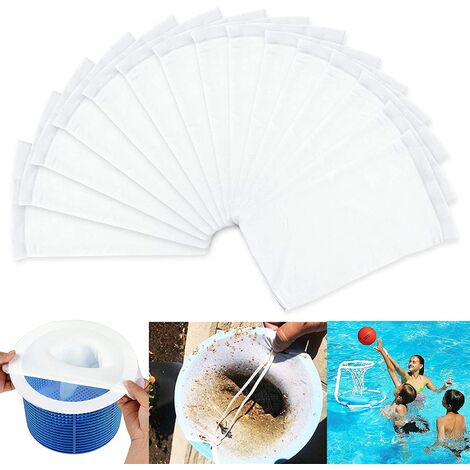 Chaussette Skimmer Piscine, 15 Pièces Pool Skimmer Socks, Chaussette Skimmer, Piscine Filtres en Tissu, Skimmer de Surface pour Piscine, pour Panier de Skimmer de Filtre, Panier de Piscine