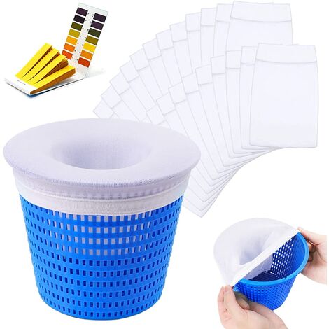 Chaussette Skimmer Piscine 24 Pièce, Chaussettes Skimmer Reutilisable pour Panier Skimmer, Filtre Skimmer Piscine pour Skimmer Piscine, Prefiltre Skimmer Nylon Élastique, Pool Skimmer Socks-Blanc