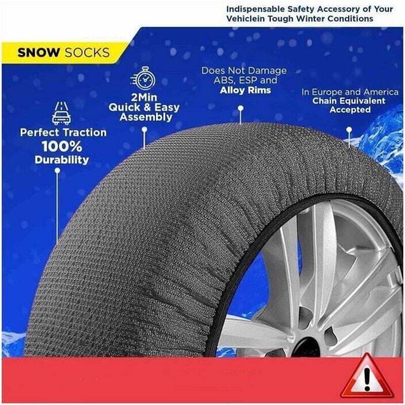 Chaussettes À Neige Pour Pneus De Voiture Traction Urgence Conduite Sûre Glace Gel Neige Durables