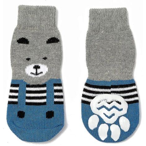 Chaussettes antidérapantes en caoutchouc bleu pour pattes de chiens et de chats - 6 tailles pour petits et grands animaux