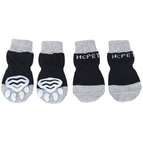 Chaussettes Antidérapantes pour Chien et Chat-Protège les pattes de l’animal et les sols intérieurs, avec patins en caoutchouc, apte pour les petits ou gros chiens et chats （2 paires-M）