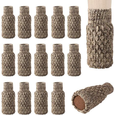 Chaussettes antidérapantes pour pieds de chaise, pieds de chaise, pieds de chaise, pieds de chaise tricotés pour protéger le sol contre les rayures et réduire le bruit Lot de 16