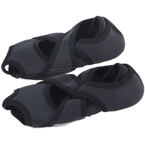 Chaussettes antidérapantes pour yoga et fitness adulte professionnelles (Gris, Taille M)