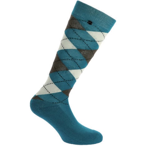 Chaussettes “Argyle” saphir/écru - 39-41