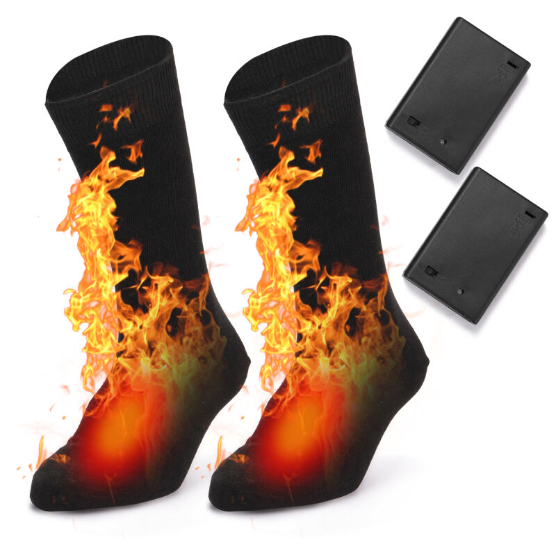 Lifcausal - Chaussettes chauffantes électriques alimentées par batterie pour temps froid, pour hommes et femmes, pour l'extérieur, l'équitation, le