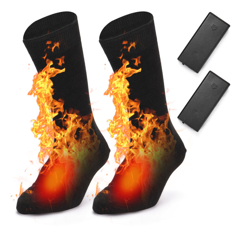 Lifcausal - Chaussettes chauffantes électriques alimentées par batterie pour temps froid, pour hommes et femmes, pour l'extérieur, l'équitation, le