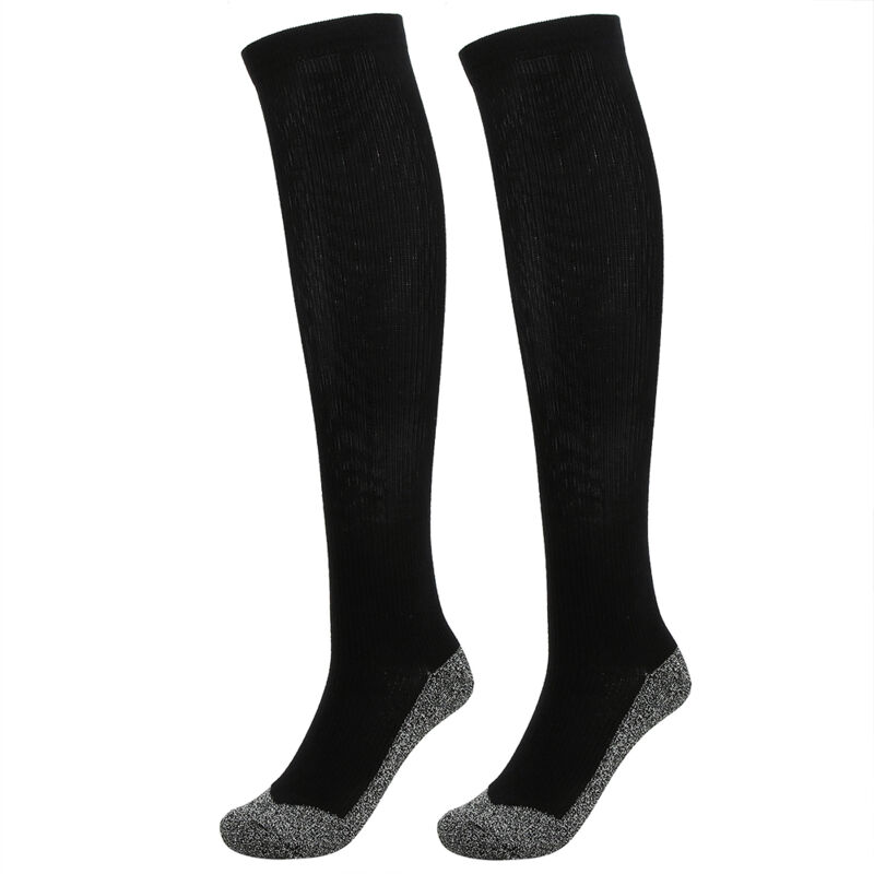 Chaussettes chauffantes pour seniors - Fibre aluminisée thermorégulatrice - Taille unique pour extérieur et sport