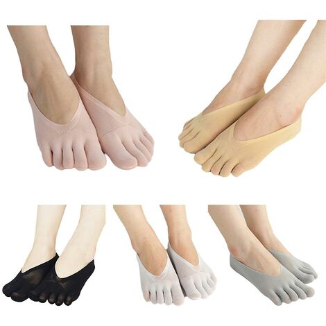 Chaussettes de compression orthopédiques Chaussettes orteils pour femme Doublure ultra basse avec languette en gel respirant