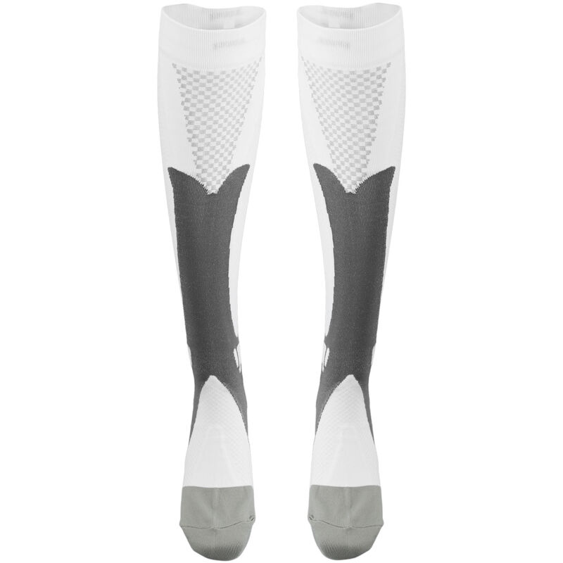 Chaussettes de Compression Sport Respirantes Anti-Choc Musculaire - Blanc - Taille XXL 39-45 - Homme/Femme