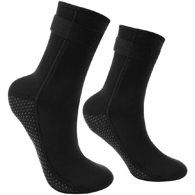 Chaussettes de plongée néoprène avec velcro taille S antidérapantes pour snorkeling surf et voile homme femme confort et sécurité