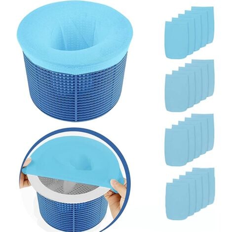Chaussettes de Skimmer de Piscine, 20 Pièces Pool Skimmer Socks, Chaussette Filtre Piscine, Skimmer Réutilisable et Super élastique pour Panier de Skimmer, de Pompe, Piscine, Spa
