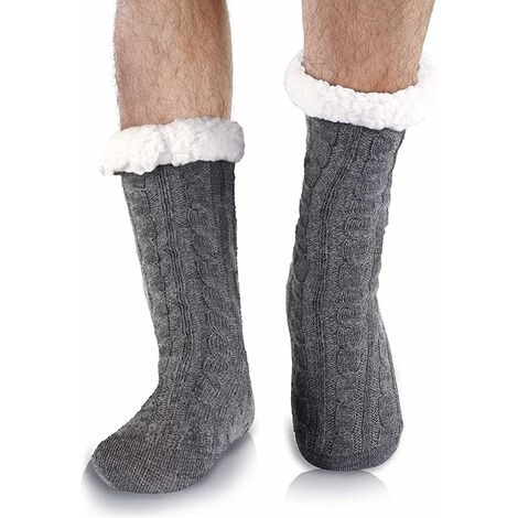 Chaussettes de Noël douces Cadeau de Noël FUSACONY Chaussettes douillettes pour femme avec picots antidérapants Chaussettes d'hiver chaudes Pour adultes En peluche 35-42 
