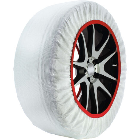 Chaussettes neige textile antidérapantes pour voiture – Protection efficace contre le froid – Lavables à 30° – Conforme panneau B26 – Sumex