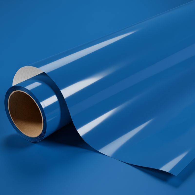 Polaire - dimexact - Vinyle covering bleu saphir brillant pour surface plane avec colle airflow - 122 cm x 1.5 m - En Rouleau
