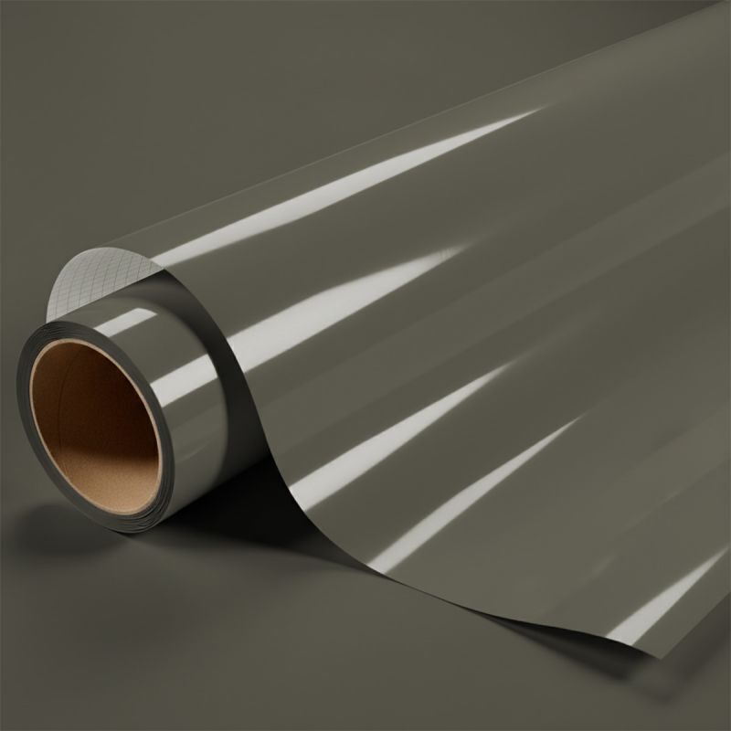 Dimexact - Vinyle covering gris brillant pour surface plane avec colle airflow - 122 cm x 1.5 m - En Rouleau