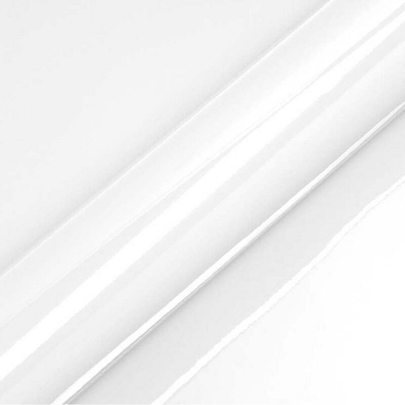 Dimexact - Vinyle covering blanc brillant pour surface plane avec colle airflow - 122 cm x 1 m - En Rouleau